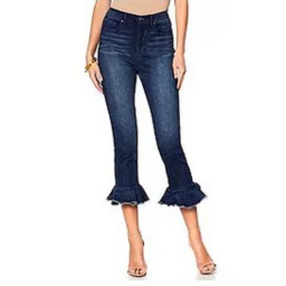 DG2 by Diane Gilman Women's Ruffle Hem Cropped Jeans - Picture 2 of 13